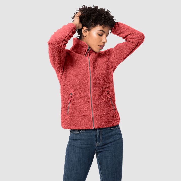 Chamarra Polar Jack Wolfskin High Cloud Mujer Coral Rojos Mexico-6384271